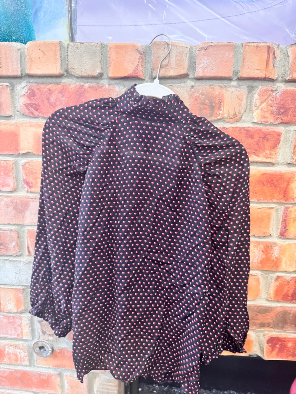 FRAME 100% Silk Black Heart Print Grace Blouse: comfortable & polished! - Picture 8 of 9